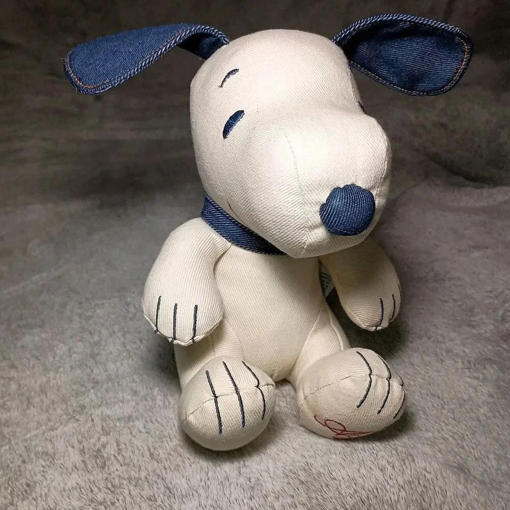 American Eagle Limited Edition Denim Snoopy Peanuts 8” Plush Stuffed Animal Rare